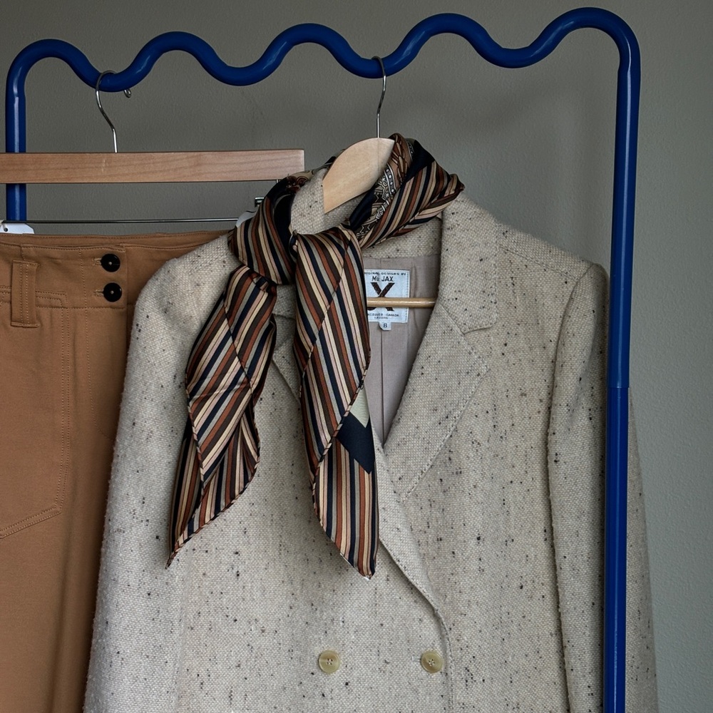 Vintage tweed Double-Breasted Blazer